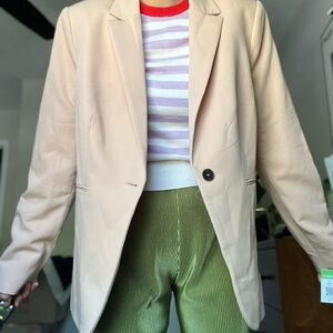 Mango Women's Cream Rose Pink Blazer US 14 NWT